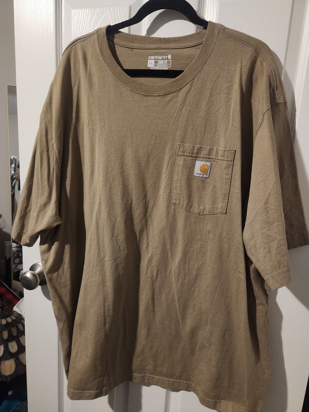 Carhartt Men's Short-Sleeve Pocket Tee in Khaki Brown